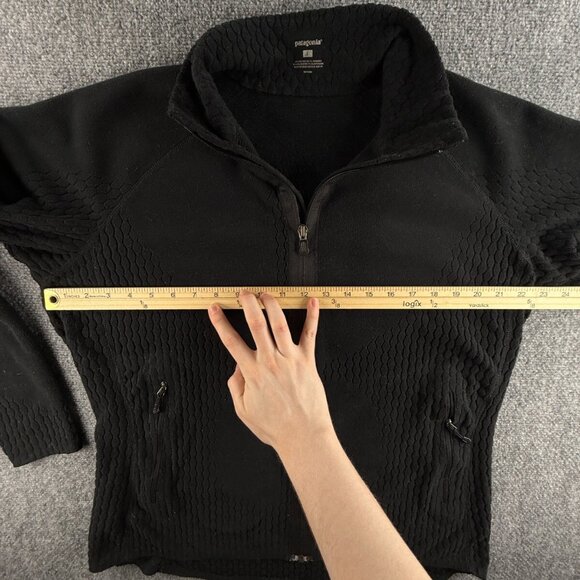 Patagonia Fleece Jacket Women Full Zip Black Large Soft Stretch Spandex Pockets - Picture 8 of 14